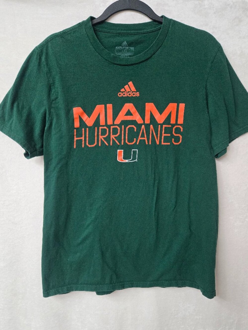 Miami Hurricanes Shirt Large Graphic Tee Adidas Green Size Collegiate